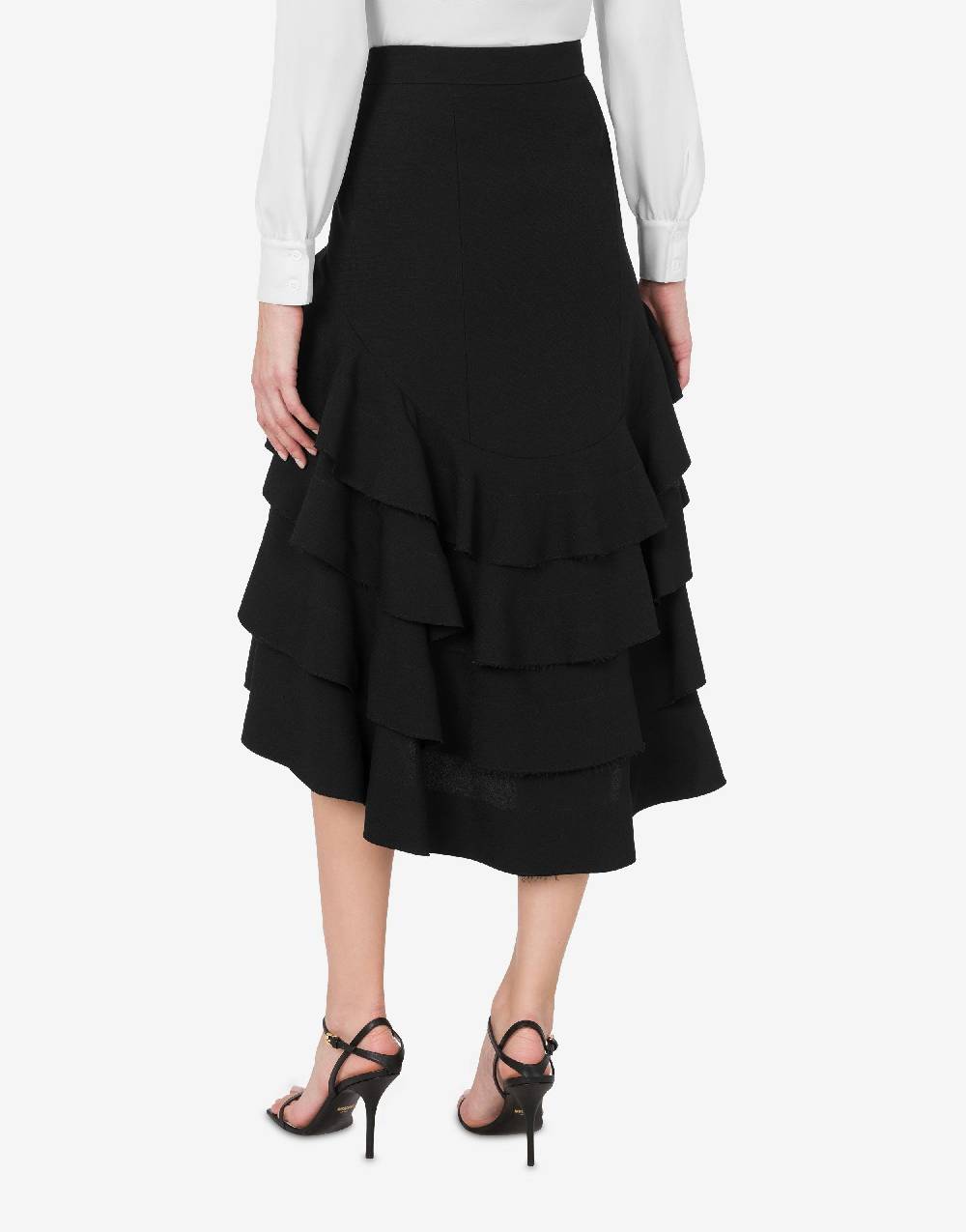 Love Moschino Gonna midi in crêpe con ruches Promozione Limitata