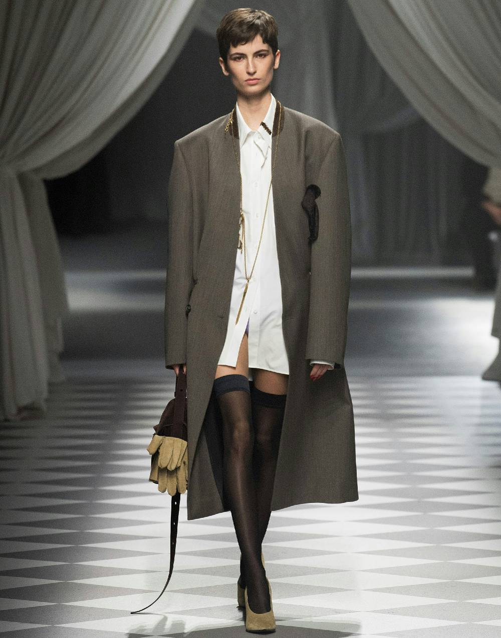 Love Moschino Cappotto in tela di lana Saldi