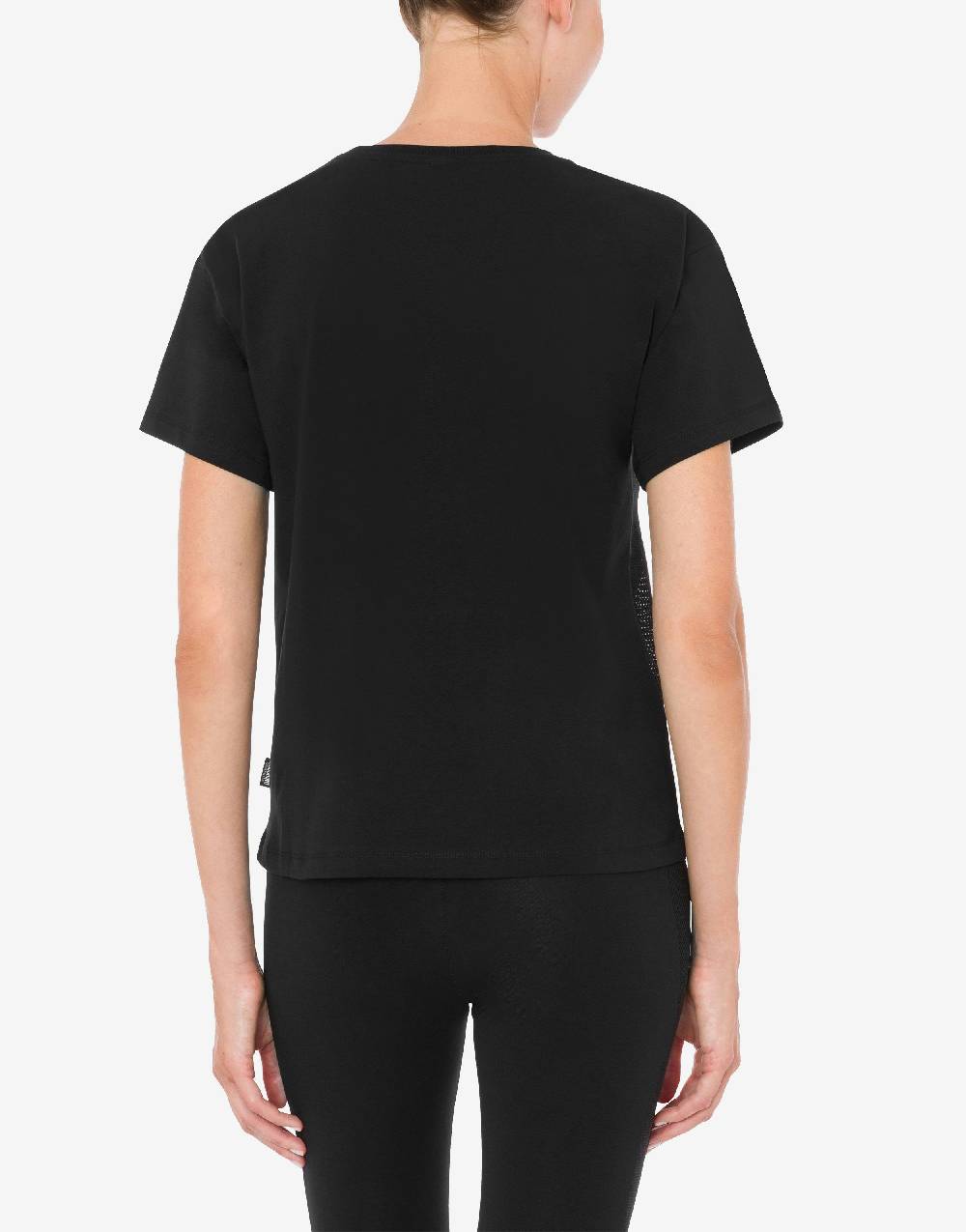 Love Moschino T-shirt in jersey stretch Mesh Logo Vendite Flash