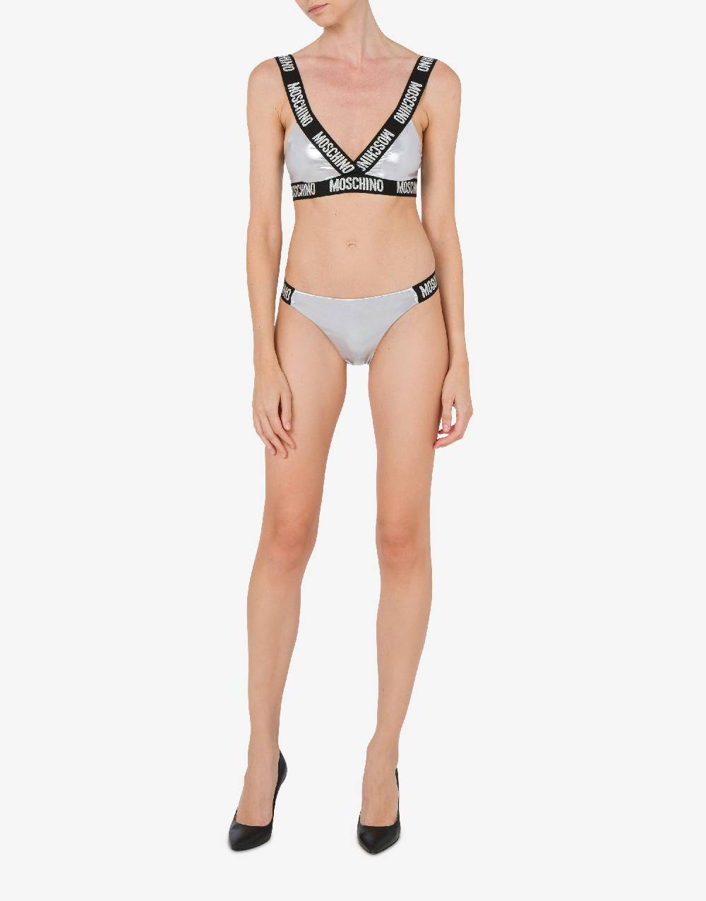Love Moschino Top bikini Shiny & Silver In Linea