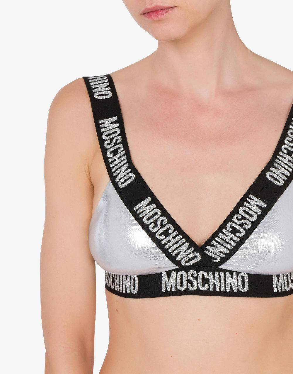 Love Moschino Top bikini Shiny & Silver In Linea