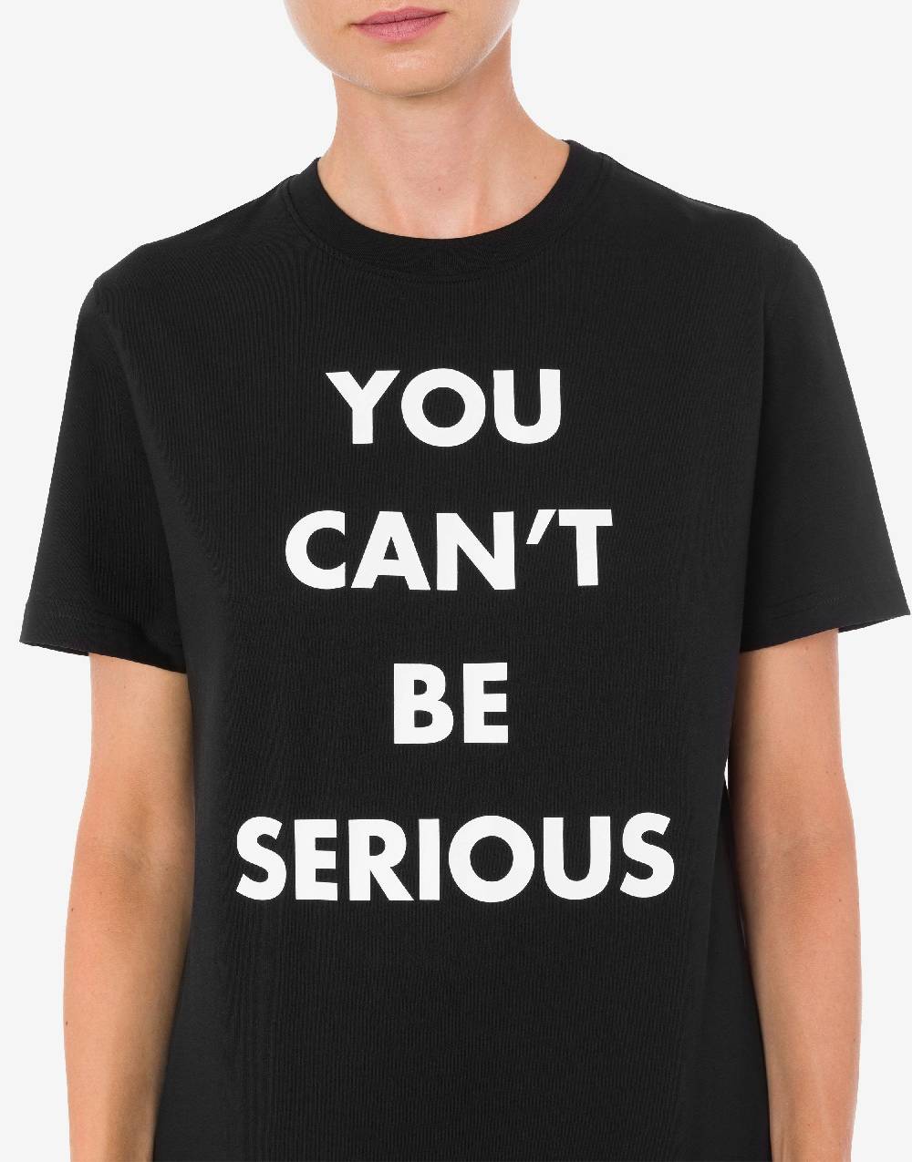 Love Moschino T-shirt in jersey organico You Can't Be Serious Acquista Ora