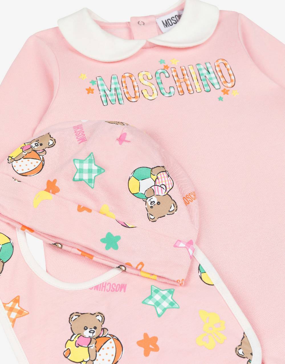 Love Moschino Set tutina, cappello e bavaglino Baby Teddy Bear Vendita Calda