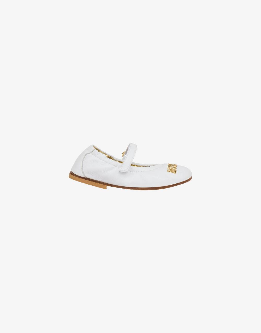 Love Moschino Ballerine in nappa Studded Logo Vendite Flash