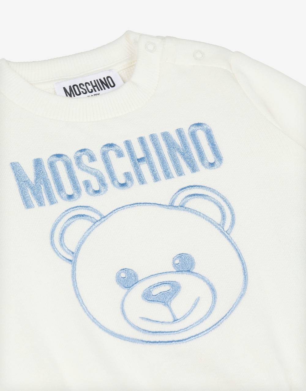Love Moschino Felpa in cotone Teddy Embroidery Nuovo