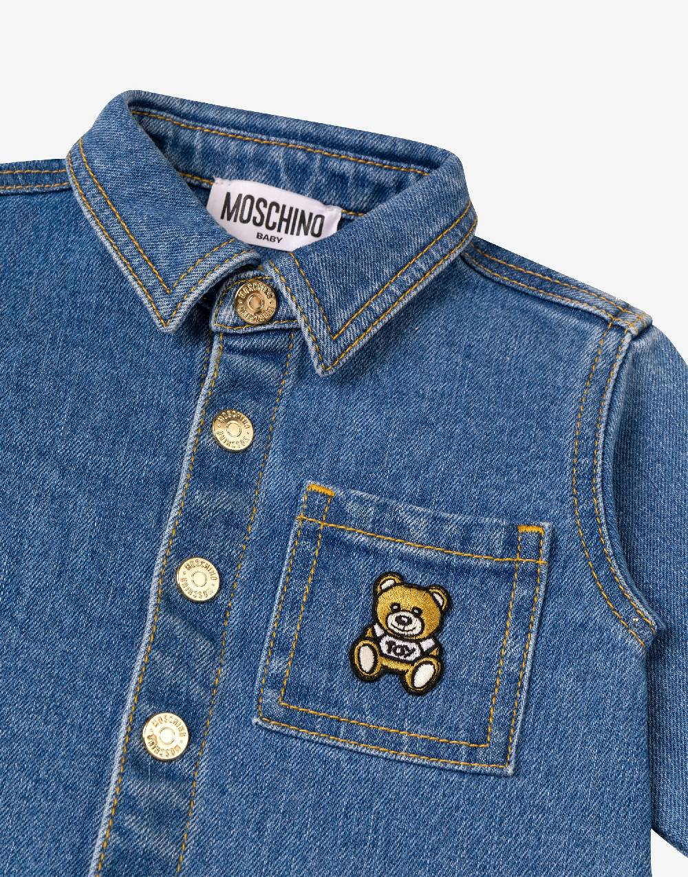 Love Moschino Camicia in denim stretch Teddy Patch Affare Del Giorno