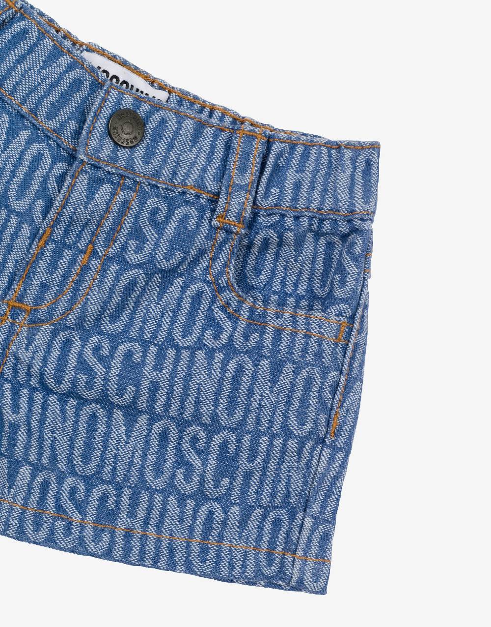 Love Moschino Short in denim Allover Logo I Più Venduti