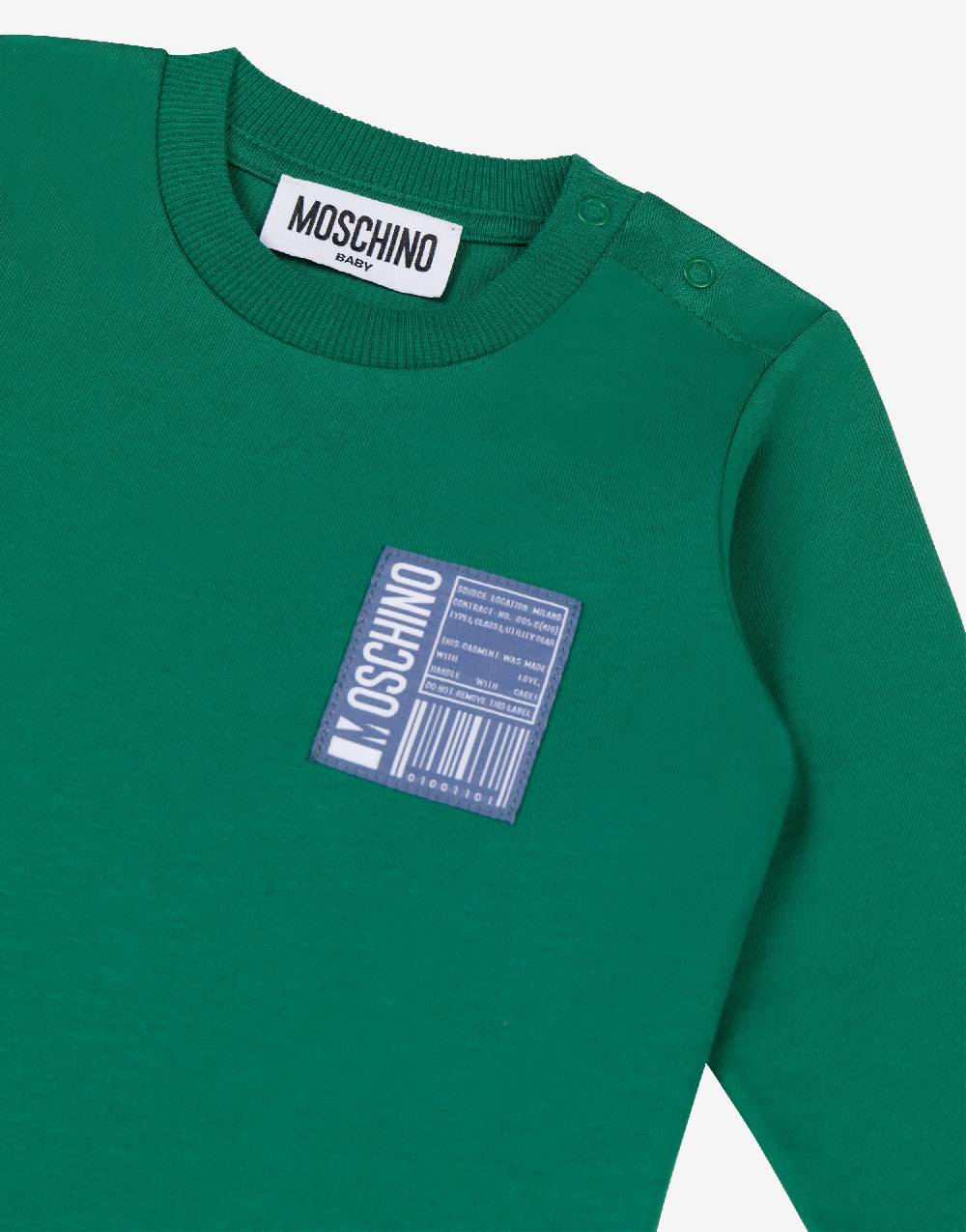 Love Moschino Felpa in cotone Barcode Patch Qualità