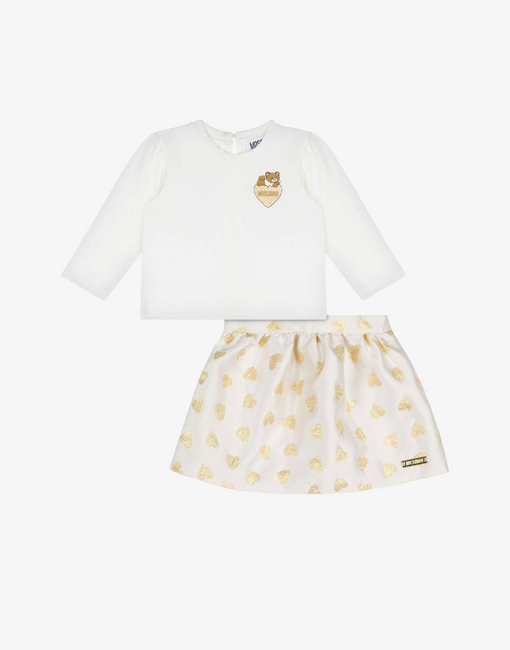 Love Moschino Completo t-shirt e gonna Allover hearts Saldi Di Fabbrica