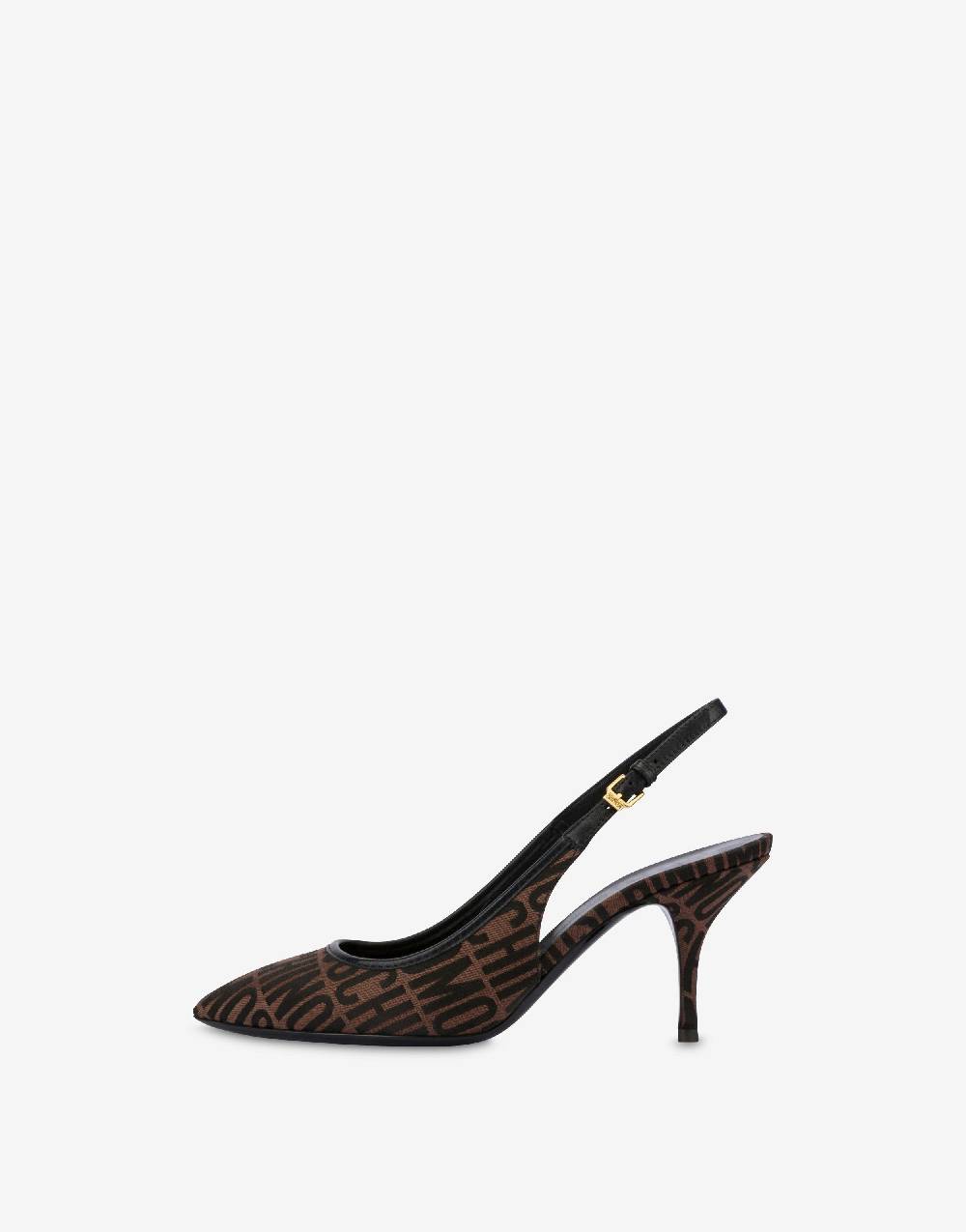 Love Moschino Slingback in nylon Allover Logo Negozio
