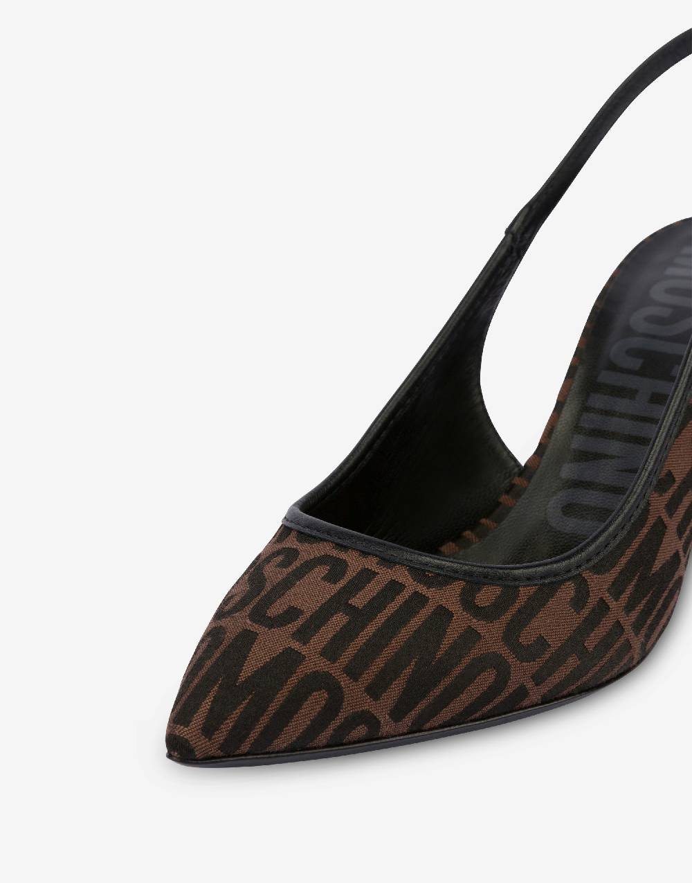 Love Moschino Slingback in nylon Allover Logo Negozio