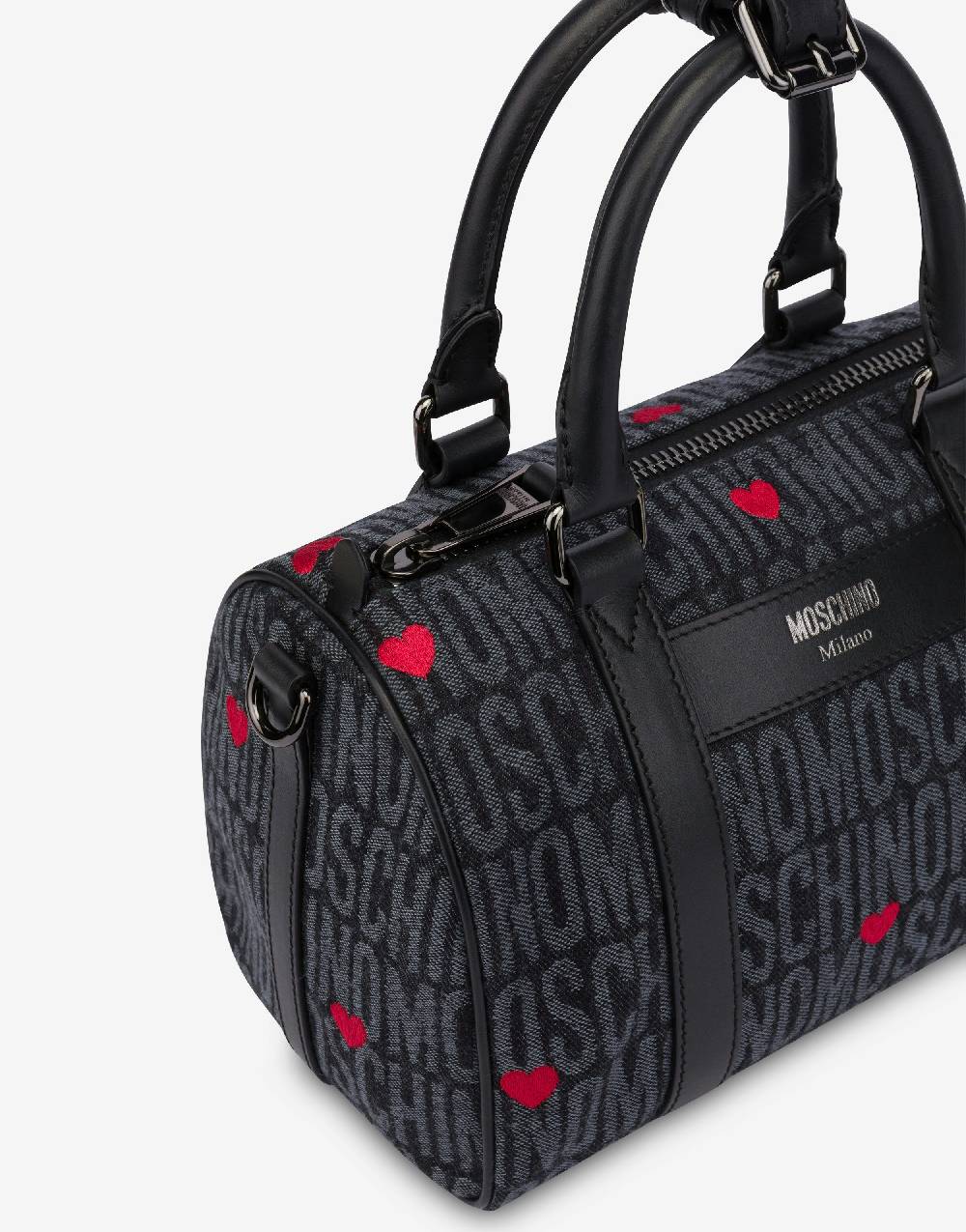 Love Moschino Borsa a bauletto con cuori Allover Logo Qualità