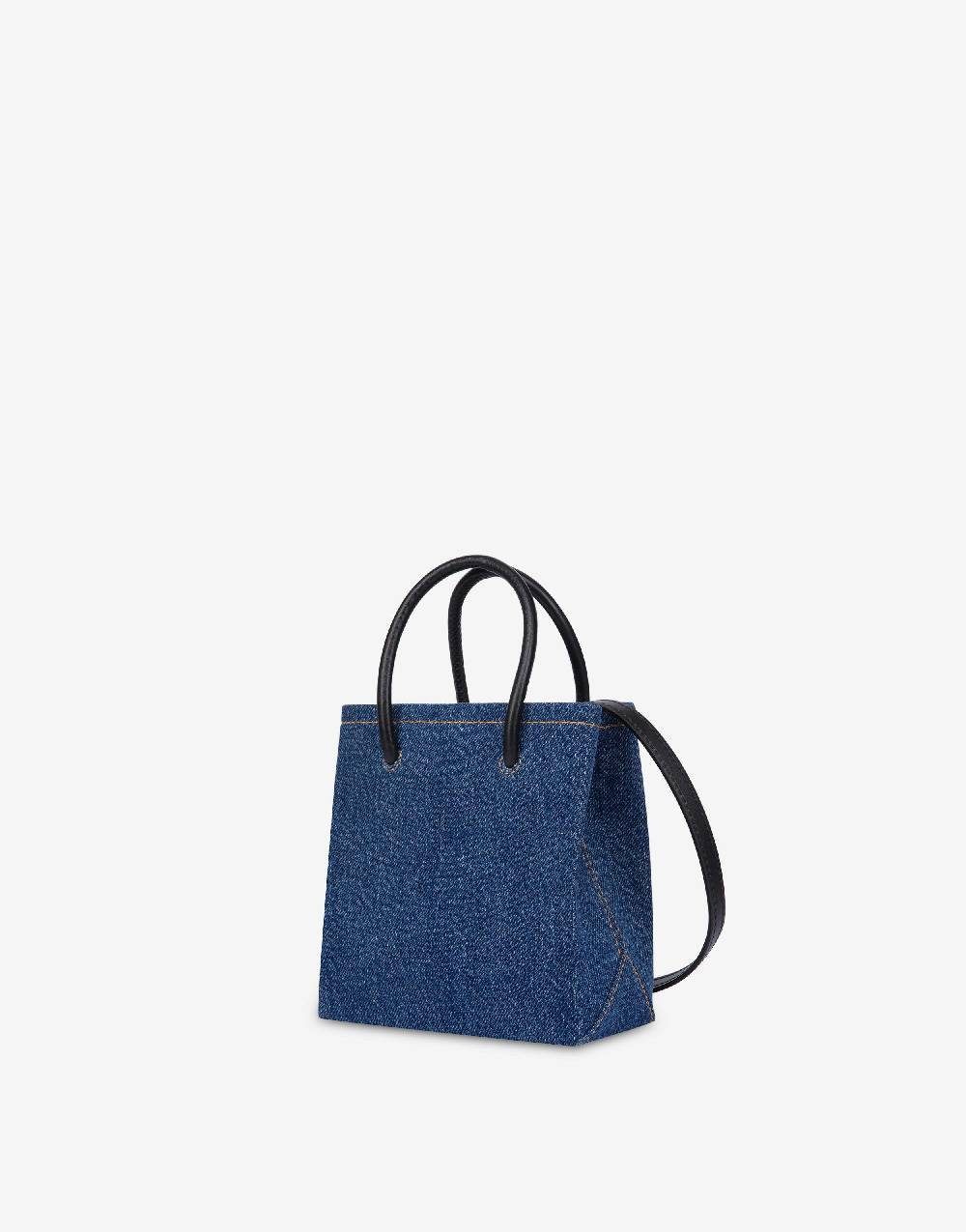 Love Moschino Mini borsa in denim con logo In Vendita