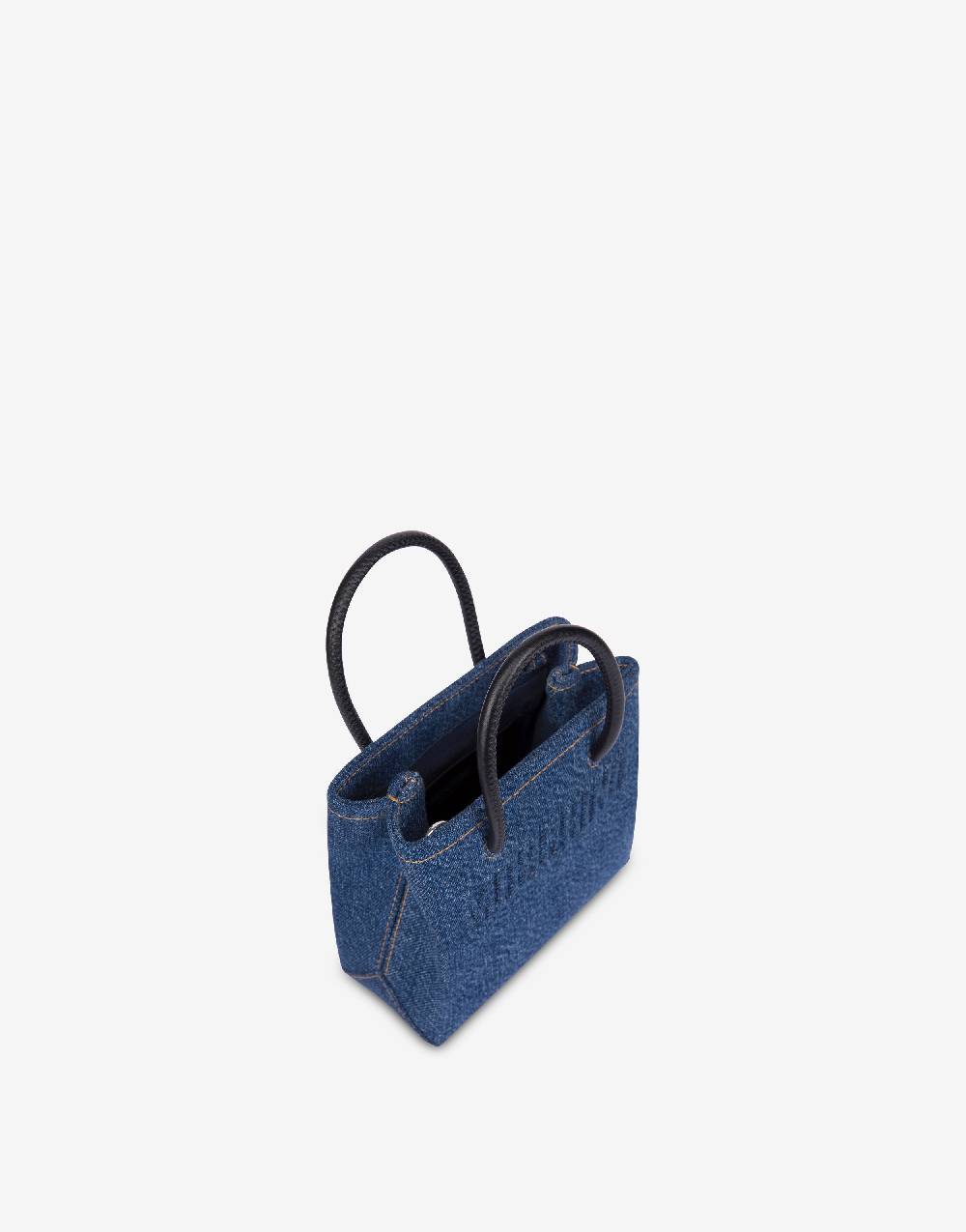 Love Moschino Mini borsa in denim con logo In Vendita