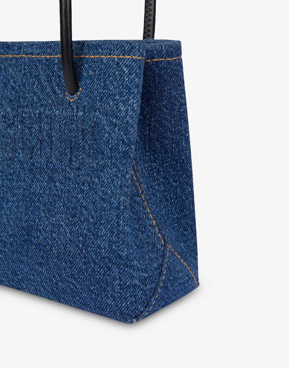 Love Moschino Mini borsa in denim con logo In Vendita