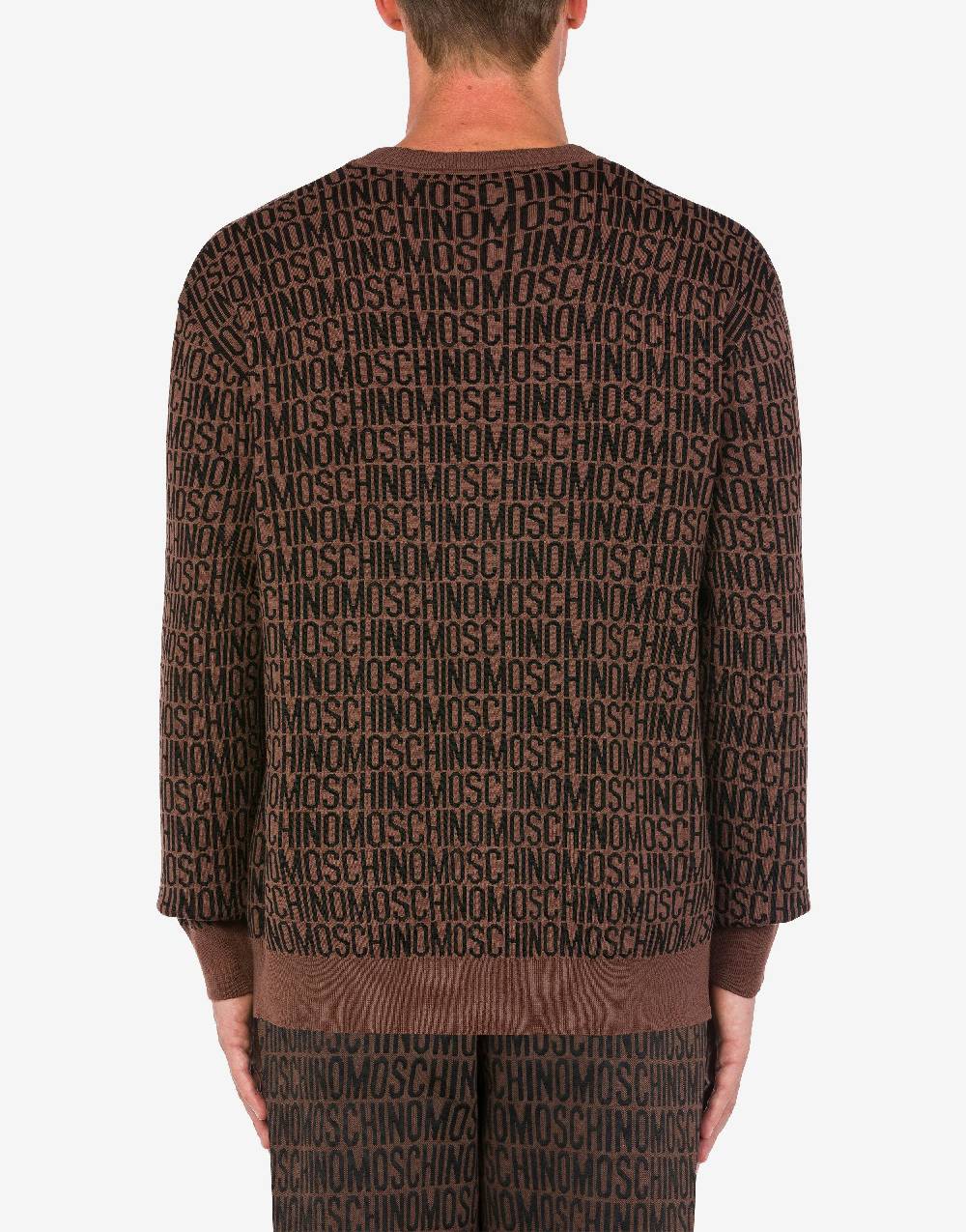 Love Moschino Cardigan in lana jacquard Allover Logo Italy