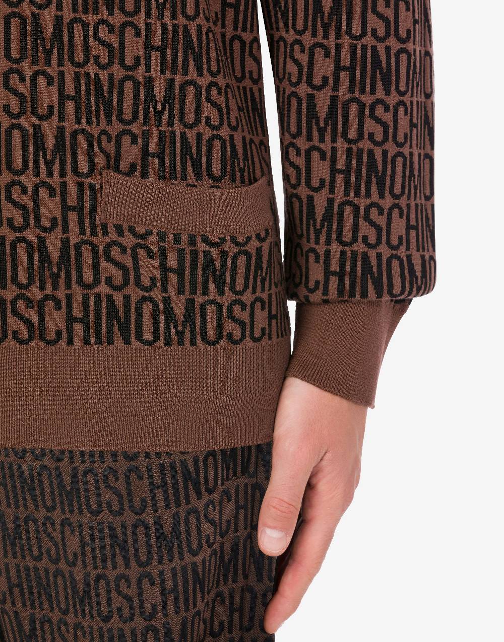 Love Moschino Cardigan in lana jacquard Allover Logo Italy