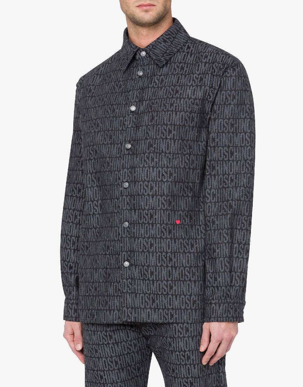 Love Moschino Camicia in denim Allover Logo In Linea
