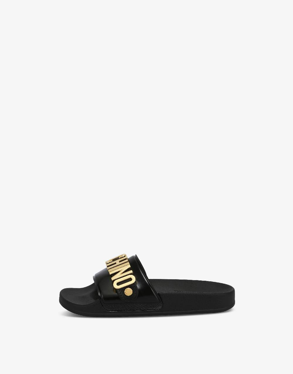 Love Moschino Slide sandal in PVC con logo Lettering Spedizione Gratuita