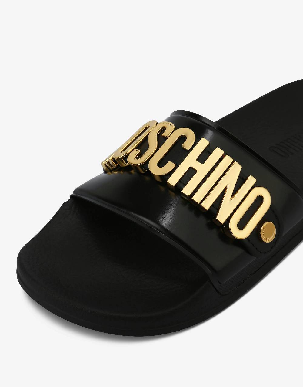 Love Moschino Slide sandal in PVC con logo Lettering Spedizione Gratuita