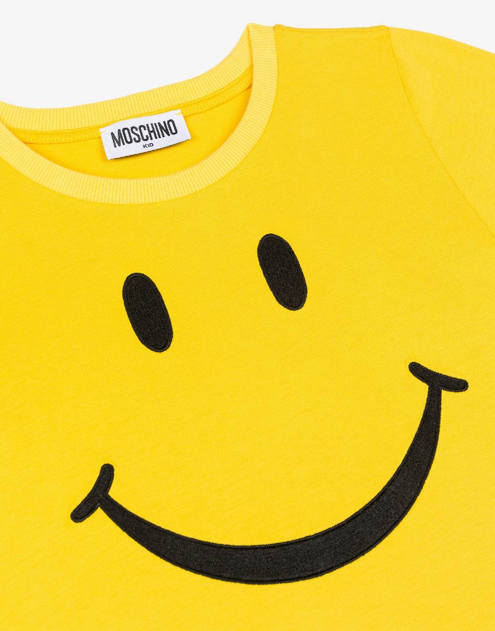 Love Moschino T-shirt in jersey Smiley® Embroidery Prezzo Ridotto