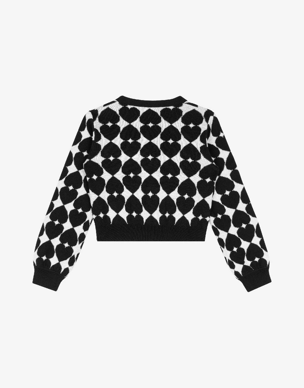 Love Moschino Cardigan in misto lana e cotone Jacquard Hearts Hotsell