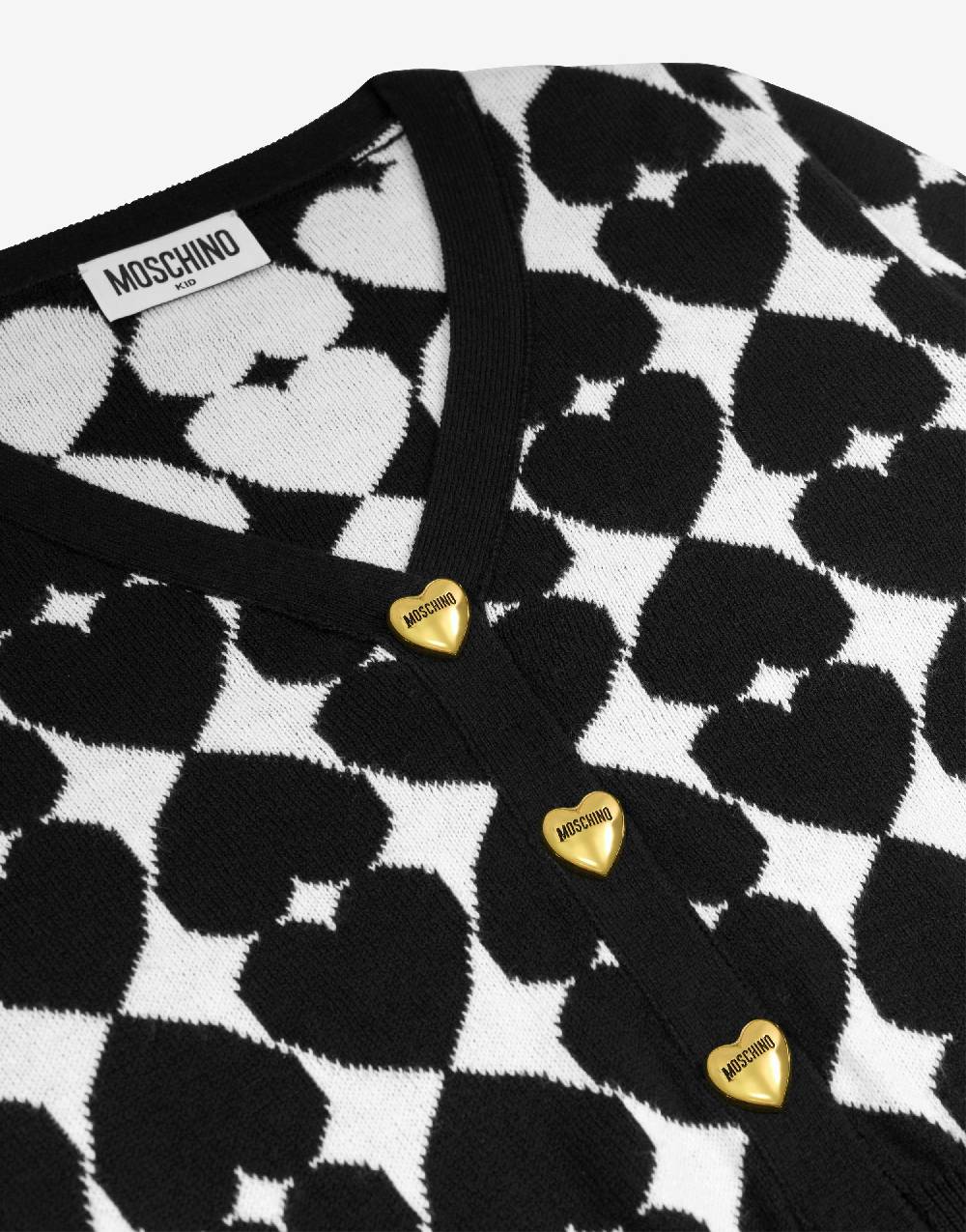 Love Moschino Cardigan in misto lana e cotone Jacquard Hearts Hotsell