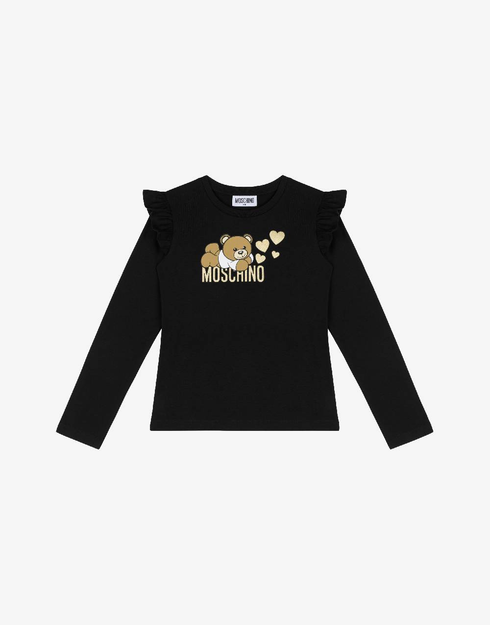 Love Moschino T-shirt con ruches Lovely Teddy Bear In vendita