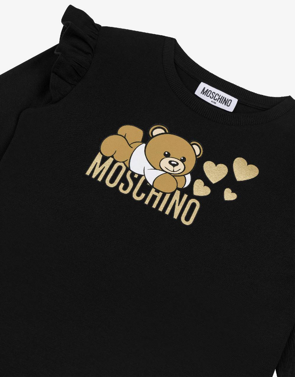 Love Moschino T-shirt con ruches Lovely Teddy Bear In vendita