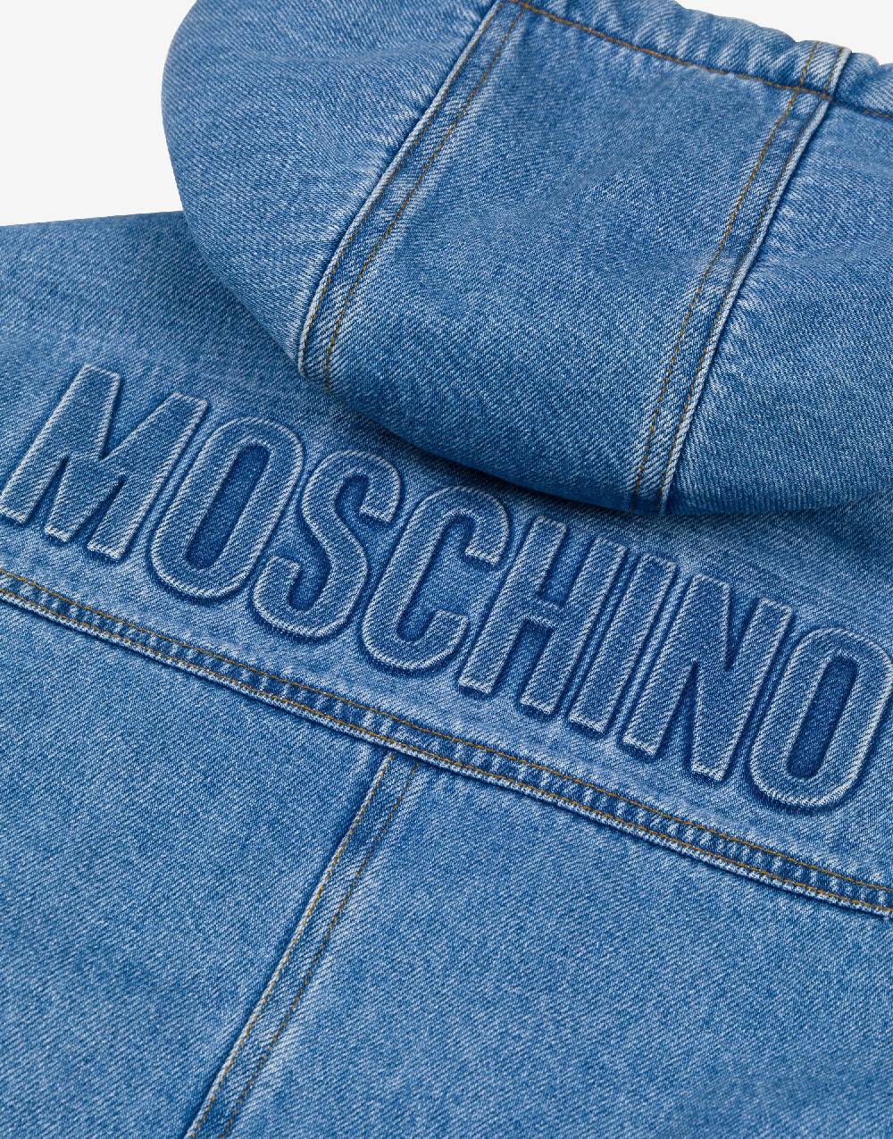 Love Moschino Giacca in denim con cappuccio Embossed Logo Qualità