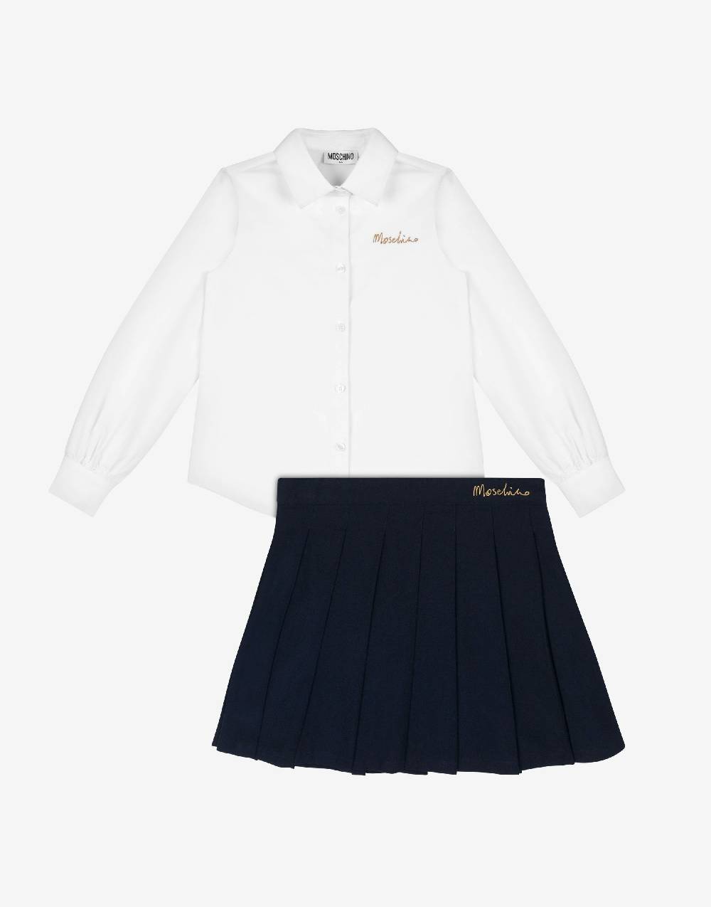 Love Moschino Completo camicia e gonna in flanella Logo Embroidery Fino Al -60%