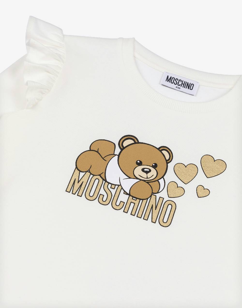 Love Moschino T-shirt con ruches Lovely Teddy Bear Offerte esclusive
