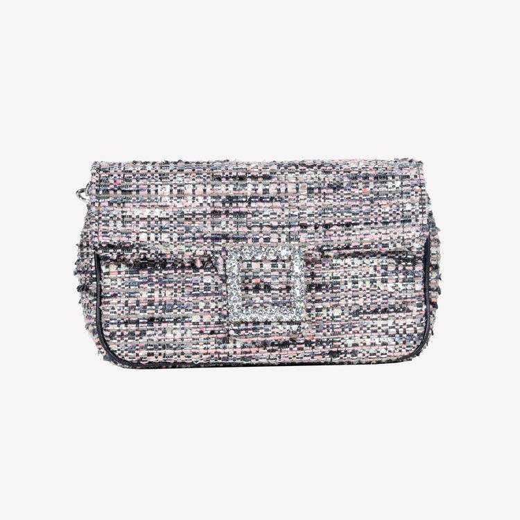 Roberto Festa BORSA A SPALLA IN TESSUTO MULTICOLOR CON ACCESSORIO FIBBIA QUADRA CON CRISTALLI LUNETTE 2025
