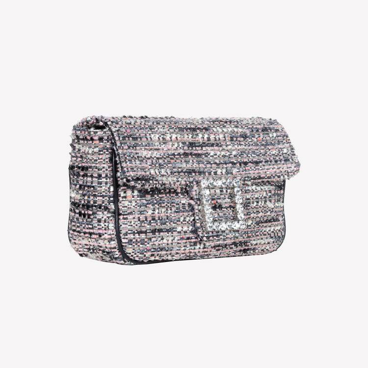 Roberto Festa BORSA A SPALLA IN TESSUTO MULTICOLOR CON ACCESSORIO FIBBIA QUADRA CON CRISTALLI LUNETTE 2025