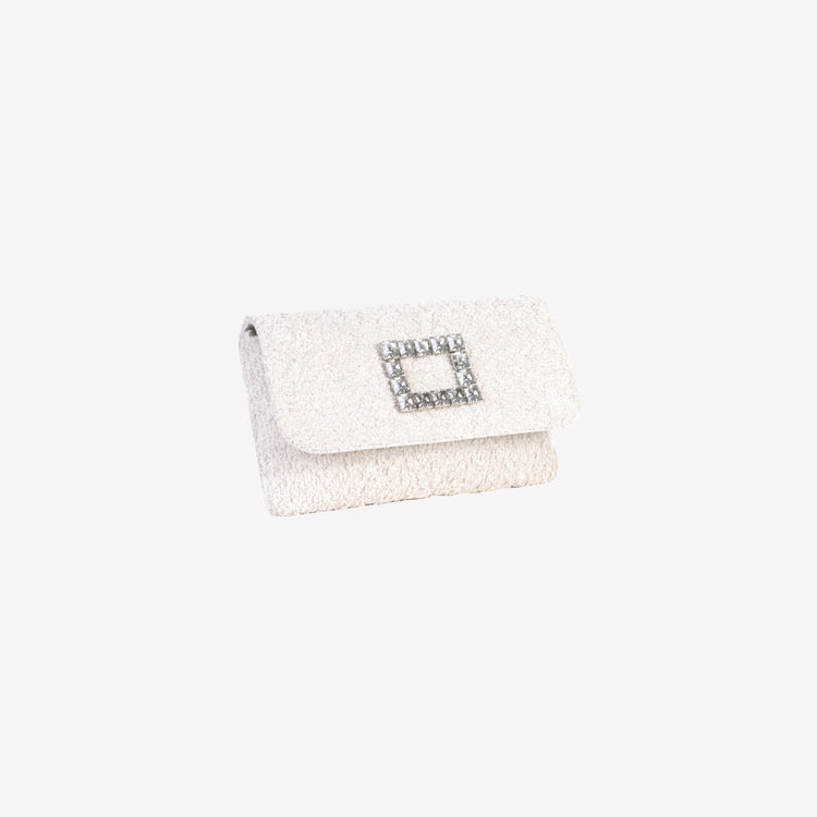 Roberto Festa BORSA IN BOUCLE CALCE CON ACCESSORIO STRASS CAPRI LUX Italia