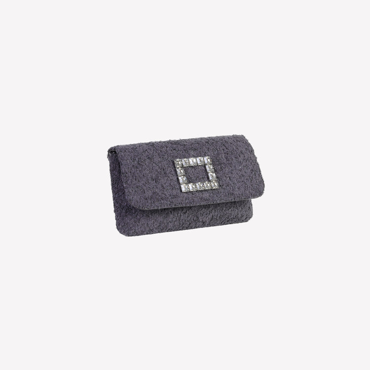 Roberto Festa BORSA IN BOUCLE NERO CON ACCESSORIO STRASS CAPRI LUX 2025