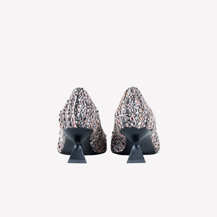 Roberto Festa DECOLLETE’ IN TESSUTO MULTICOLORE CON FIBBIA QUADRA STRASS EVILLY Fino Al -60%