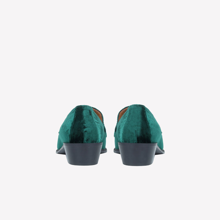 Roberto Festa MOCASSINO IN VELLUTO GREEN CON ACCESSORIO MORSETTO ORO AXEL Sottocosto