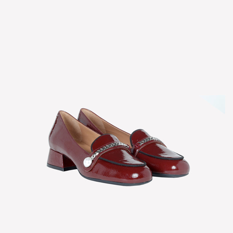 Roberto Festa MOCASSINO IN VERNICE BORDEAUX CON ACCESSORIO CATENA ARGENTO DODI Sconto