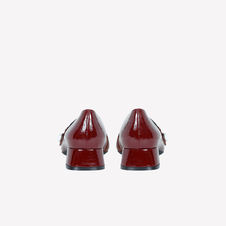 Roberto Festa MOCASSINO IN VERNICE BORDEAUX CON ACCESSORIO CATENA ARGENTO DODI Sconto