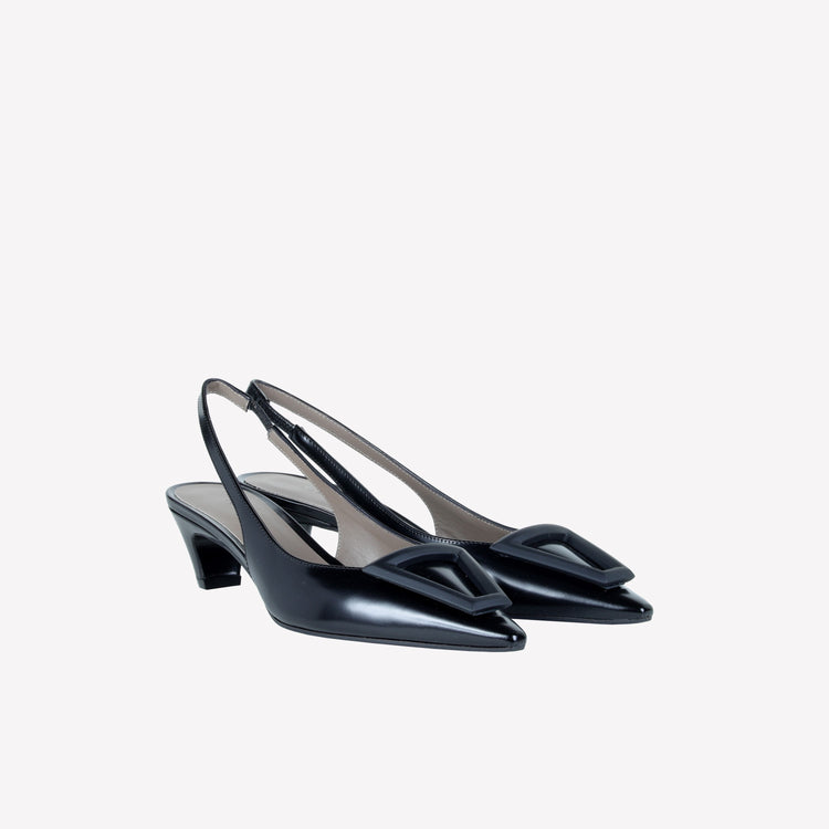 Roberto Festa SLINGBACK IN VITELLO SPAZZOLATO NERO CON FIBBIA GOMMATA DORIEN Offerta
