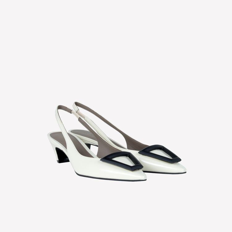 Roberto Festa SLINGBACK IN VITELLO SPAZZOLATO OFF WHITE CON FIBBIA GOMMATA DORIEN Economico