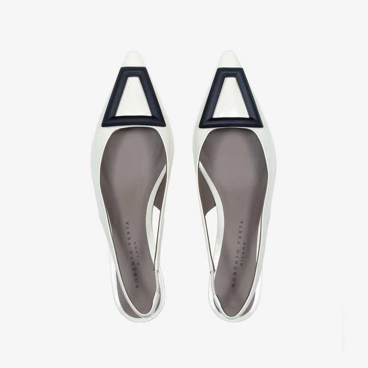 Roberto Festa SLINGBACK IN VITELLO SPAZZOLATO OFF WHITE CON FIBBIA GOMMATA DORIEN Economico