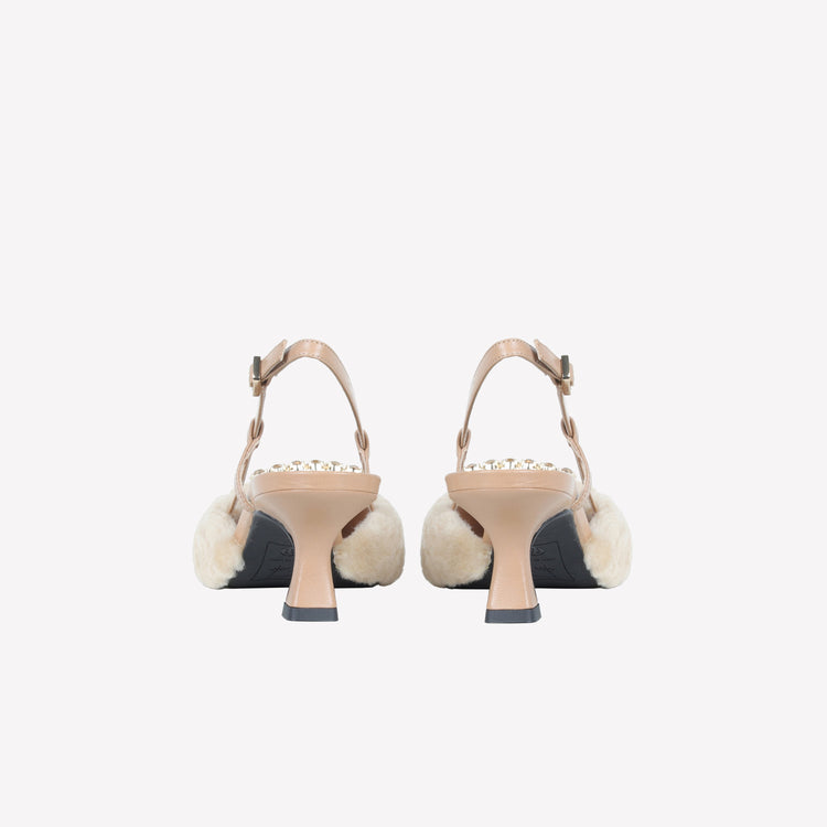 Roberto Festa SLINGBACK IN VISONE MIELE CON FIBBIA QUADRA CON CRISTALLI STEFI I Più Venduti