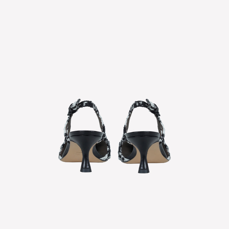 Roberto Festa SLINGBACK IN TWEED CON FIBBIA CRISTALLI BAGUETTE ATENA Negozi Online