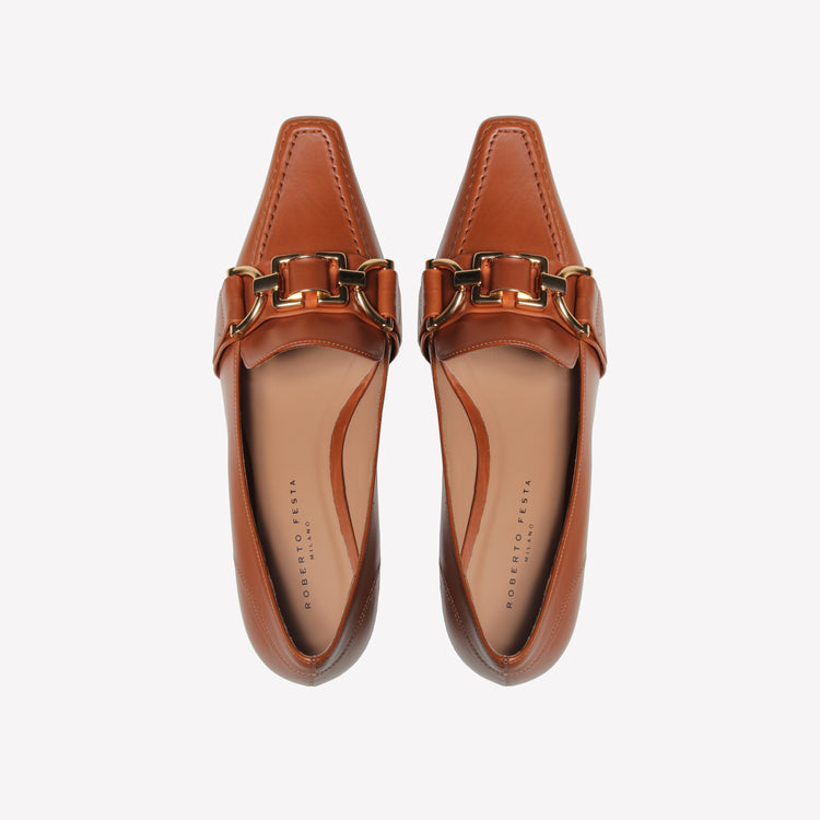 Roberto Festa MOCASSINO IN VITELLO COGNAC CON MORSETTO KESY Negozi Online