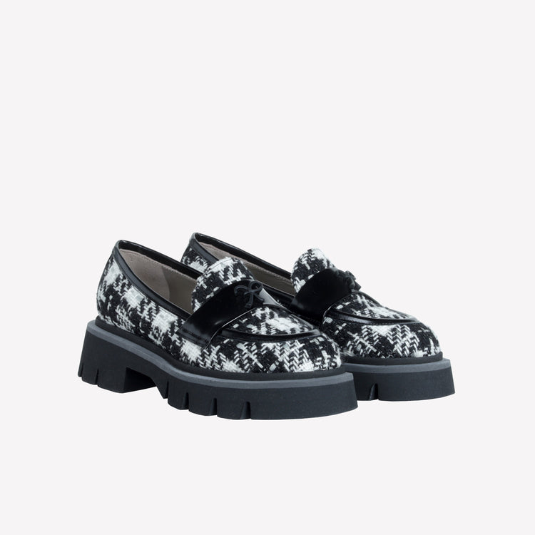 Roberto Festa MOCASSINO IN TWEED CON ACCESSORIO GOMMATO LOGO OFRA Novità