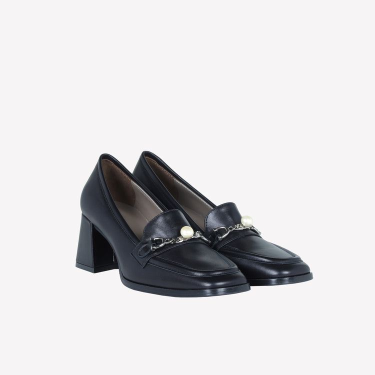 Roberto Festa MOCASSINO IN NAPPA NERO CON ACCESSORIO PERLA GERT Sconto