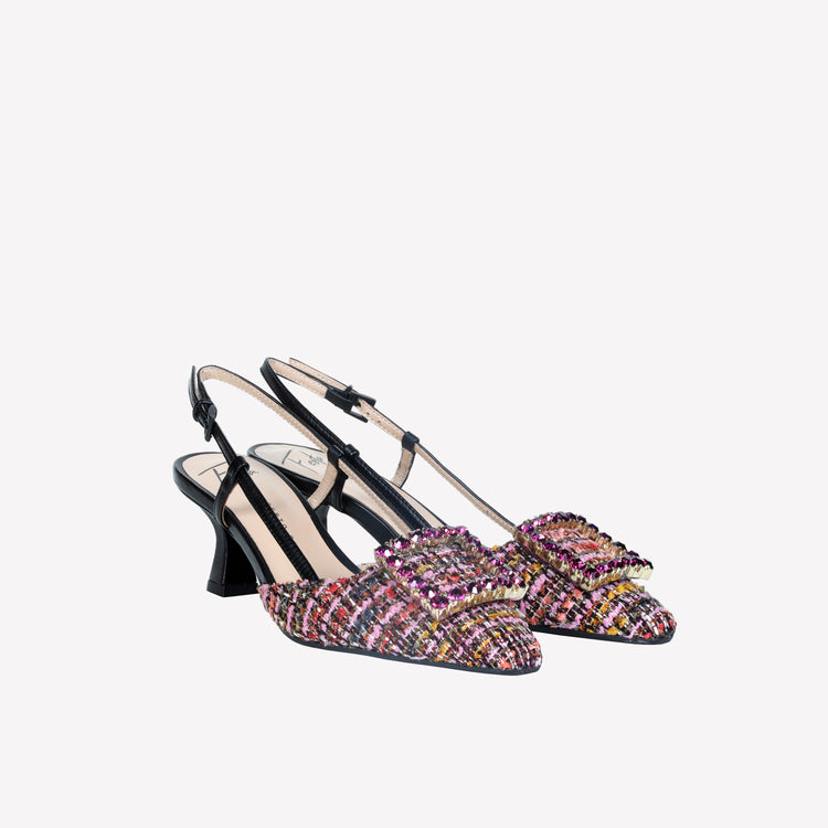 Roberto Festa slingback in pave multicolor e accessorio strass stefy Hotsell