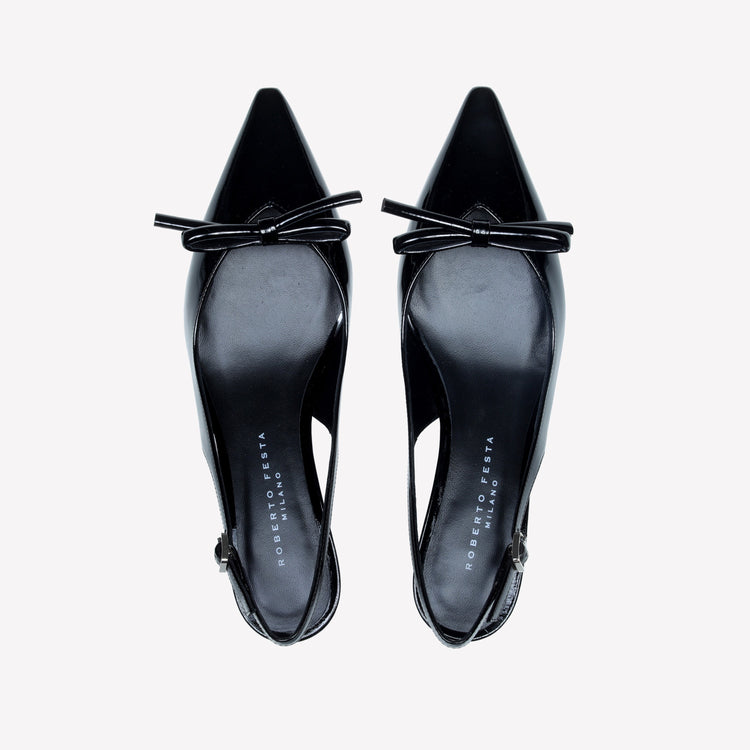 Roberto Festa SLINGBACK IN VERNICE NERA CON FIOCCHETTO SENYA Bestseller